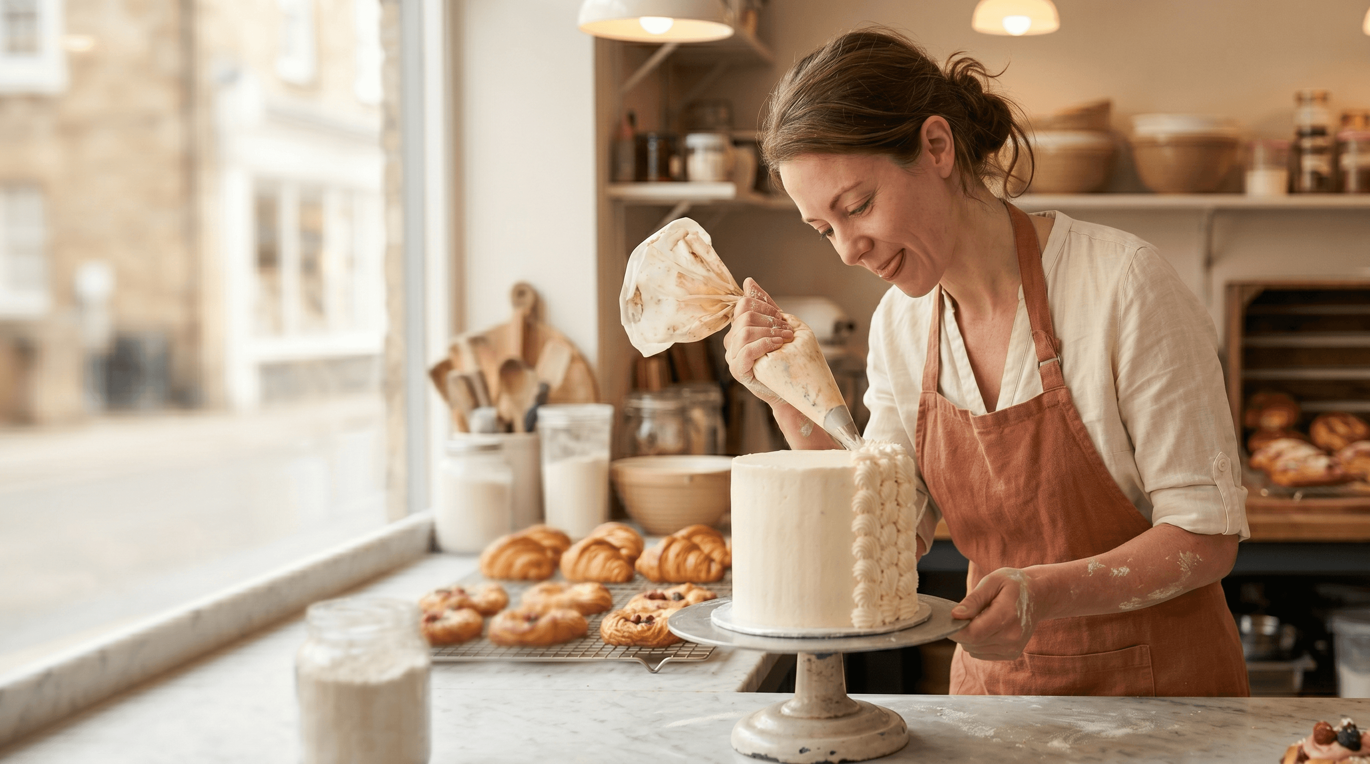 Small business owner focused on their craft
